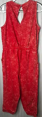 Buy LIVI Lane Bryant Womens JUMPSUIT 18 20 Red Activewear V-Neck Pockets Cotton NEW • 22.37£