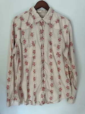 Buy NWT Vintage 90s Guess Women’s Snap Western Floral Shirt Top Large Blush 44” • 46.30£