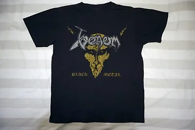 Buy Venom Black Metal T Shirt XL Silver Gold Vintage Print On Faded Grey • 12£