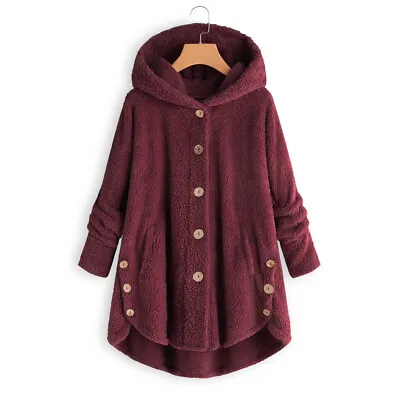 Buy Womens Fleece Winter Warm Hooded Coat Ladies Teddy Bear Fluffy Jacket Plus Size • 16.99£