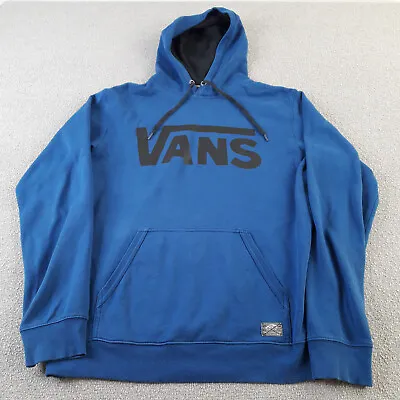 Buy Vans Hoodie Mens Small Blue Graphic Spell Out Logo Adult Hooded Jumper Sweater • 19.95£