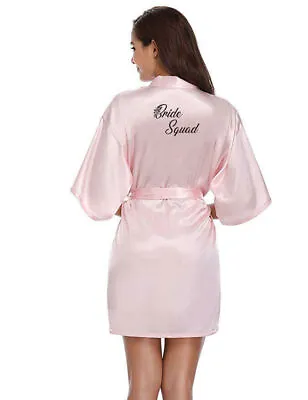 Buy Personalised Satin Bride Kimono Robes Bridesmaid Robes Bridal Party Gown Pyjamas • 12.39£