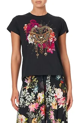 Buy Camilla Slim Fit Round Neck T-Shirt In Hampton Hive- Size XS • 141.41£