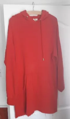Buy H&M Basic Red Oversized Hoodie With Distressed Bottom Edge. Size Medium • 9.50£