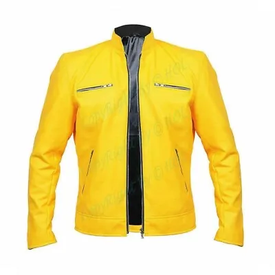 Buy Men's Detective Agency Dirk Gently Holistic Yellow Faux Leather Jacket MMJ17 • 60.05£