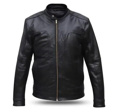 Buy Mens Black Dublin Style Real Genuine Leather Jacket Vintage Slim Fit • 69.50£