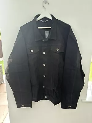 Buy Mens Enzo Denim Designer Jacket Black 3XL • 15£