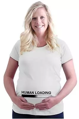 Buy Funny Pregnant Announcement Human Loading Womens Maternity  Pregnancy T Shirts • 18.94£