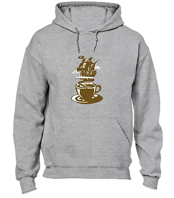 Buy Coffee Pirate Hoody Hoodie Funny Cool Design Joke Coffee Lover Gift Present Idea • 16.99£