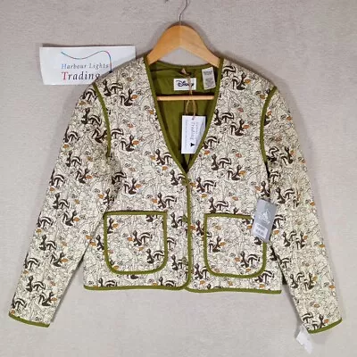 Buy Disney Store Bambi Jacket Summer Light Quilted Size XS 8/10 Green New RRP £55 • 29.99£
