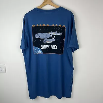 Buy Weird Fish Star Trek T-Shirt Mens XL Shark Graphic Print Blue Funny Cotton • 17.95£