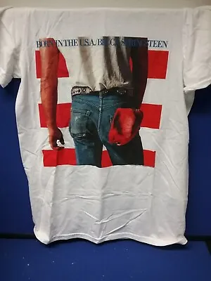 Buy Born In The USA T-Shirt Bruce Springsteen White Tee - Size S • 10£