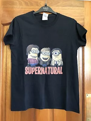 Buy Gildan Black Minions Supernatural T Shirt - Small • 5£