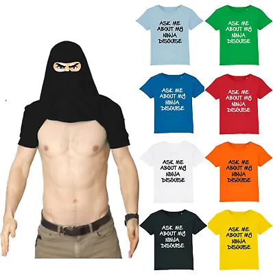 Buy Ask Me About My Ninja Disguise T-Shirt Karate Martial Arts Kids & Adults Tee Top • 11.99£