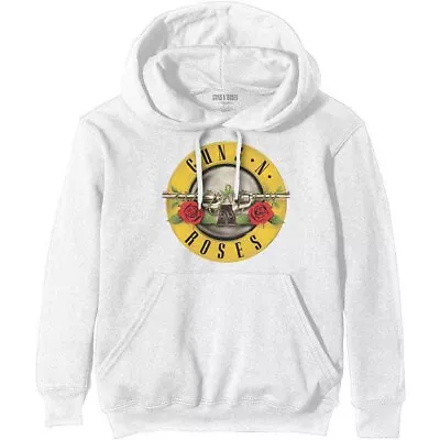 Buy Guns N Roses 'Classic Logo' White Pullover Hoodie - NEW • 32.99£