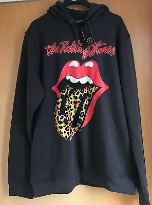 Buy THE ROLLING STONES LEOPARD TONGUE - SLATE - Hoodie By Amplified Size L • 39.99£