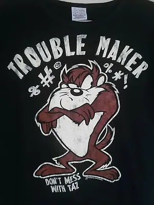 Buy TAZ Tasmanian Devil Men's Trouble Maker Don't Mess With Taz T-shirt 2010 Size:L • 32.16£