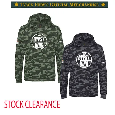 Buy Tyson Fury King Green And Black Camo   Kids Pull Over Hoodie  Stock Clearance. • 17.99£