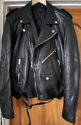Buy Blk Dnm Mens Iconic Biker Jacket - Black Leather - Xl • 32£