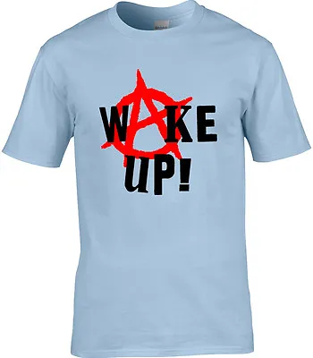 Buy Political Mens T-Shirt Wake Up Anarchy Rage Against Politics Punk Election Vote • 13.95£