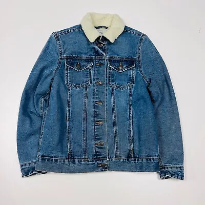 Buy Ladies New Look Sherpa Denim Jacket - Small • 40£