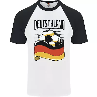 Buy Deutschland Football Germany German Soccer Mens S/S Baseball T-Shirt • 9.99£