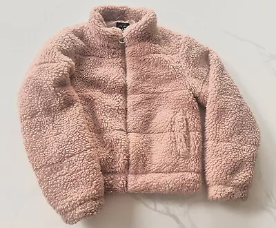 Buy New Look Girls Pink Woolly Cropped Jacket • 3£
