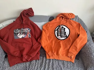 Buy Dragon Ball Z Bundle X 2 Red Drawstring Pullover Hoodie Size Small And XS • 1.99£