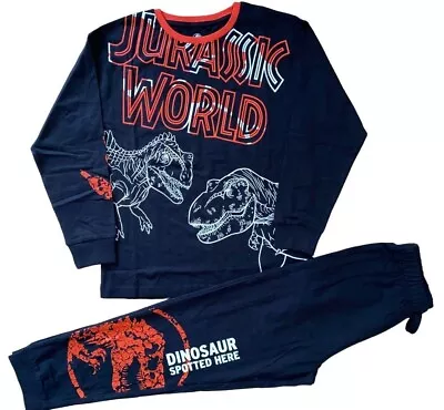 Buy New Boys Jurassic World Dinosaur Pyjamas.top And Slim Fit Bottoms.9yrs • 9.99£