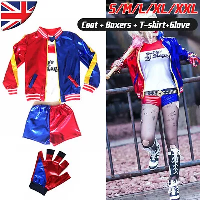 Buy Harley Quinn Costume Suicide Squad Film Carnaval Harlequin Fancy Dress • 9.99£