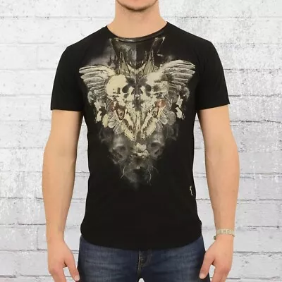 Buy Religion T-shirt Gemini Tee Black Skull Moth Print Mbgmf07 Mens Size Medium New • 27.99£