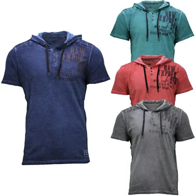 Buy Mens Hooded T Shirt Short Sleeve Hoodie Regular Fit GYM Tee Casual Sports Tops • 9.99£