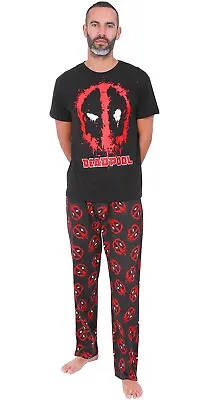 Buy Men's Official Marvel Deadpool Long Pyjamas Sizes S To 2XL Mens Pjs • 17.99£