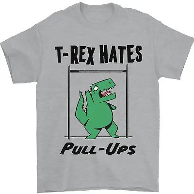 Buy T-Rex Hates Pull Ups Funny Gym Dinosaurs Mens T-Shirt 100% Cotton • 8.49£