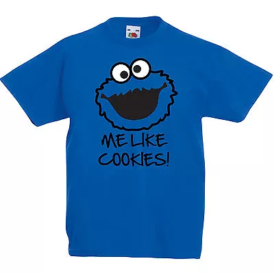 Buy Cookie Monster Tshirt Sesame Street Retro  Kids Age  1-15 Years • 9.99£