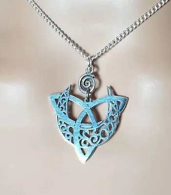 Buy Celtic Crescent Moon Triquetra Necklace Pendant Wicca Pagan Jewellery ☆ • 6.95£