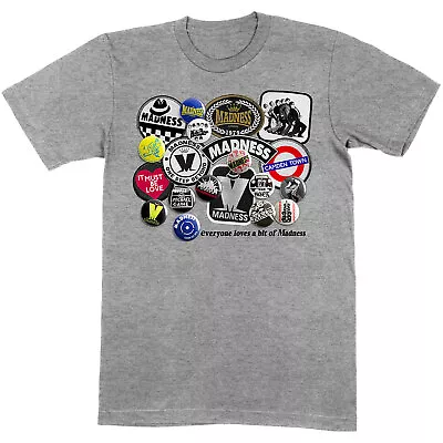 Buy Madness Pin Badge Grey Unisex T-Shirt A Rock Off Officially Licensed Product • 16.75£
