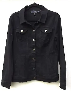 Buy Long Sleeve Stretch Denim Jacket By Nina Leonard Black Size M • 19.99£