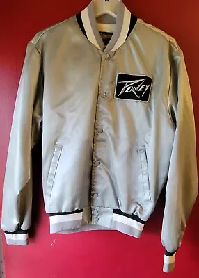 Buy Vintage Swingster Satin Snap Jacket Adult S Peavey Amps Logo Patch Gray NOS Rare • 118.11£