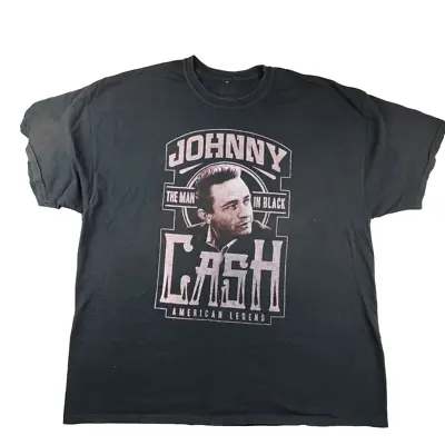 Buy Official Johnny Cash The Man In Black T Shirt Size 2XL Navy Music Graphic Tee • 11.99£