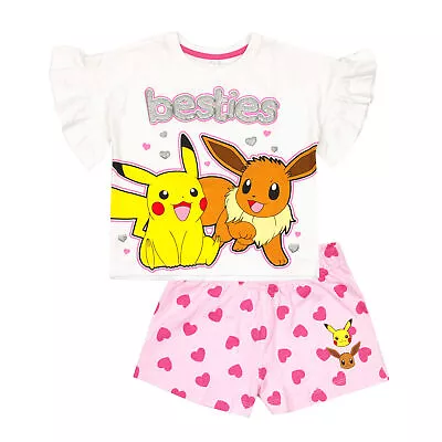Buy Pokemon Girls Besties Frill Short Pyjama Set NS6504 • 18.29£
