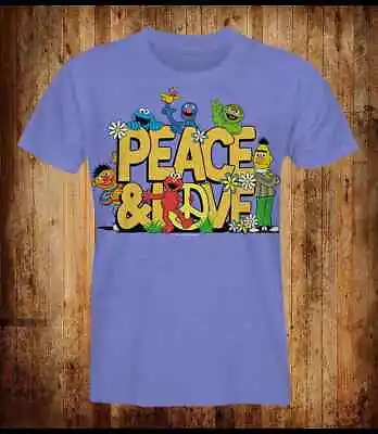 Buy Men's Sesame Street Peace, Love T Shirt S M L XL XXL Famous Forever Summer Gift • 19.99£