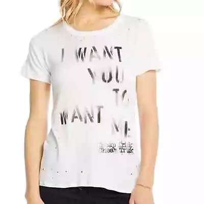Buy NWT CHASER Revolve Cheap Trick Distressed I Want You To Want Me Tee T-Shirt -  S • 38.61£