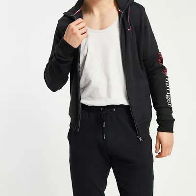 Buy Tommy Hilfiger Lounge Zip Up Hoodie Sweatshirt Hooded Jumper Black - S M L • 39.95£