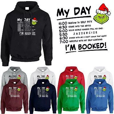 Buy Grinch My Day Men Hoodie Christmas Xmas Booked Top Cool Casual Present • 16.99£