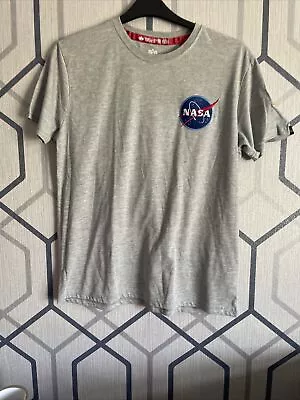 Buy Alpha Industries NASA T Shirt Men’s Large L Grey  • 12.99£