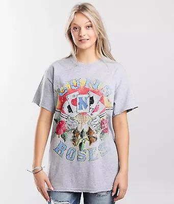 Buy Guns N' Roses Women's Distressed Oversized Relaxed Boyfriend Fit Tee T-Shirt • 17£