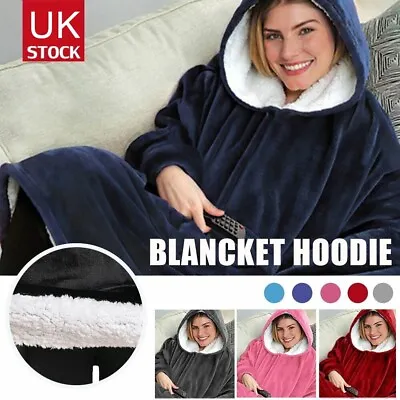 Buy Hoodie Blanket Adult Oversized Ultra Plush Sherpa Giant Big Hooded Sweatshirt • 6.99£