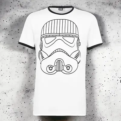 Buy Star Wars T-Shirt Ribbed Crew Neck Stormtrooper Print Men's UK Size XL • 11.95£
