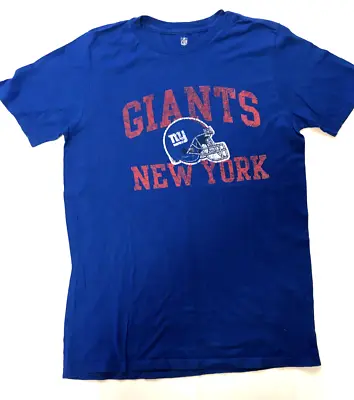 Buy New York Giants Official NFL Blue Graphic Print T-Shirt American Football Large • 14.99£